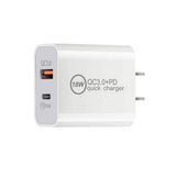 20W Dual-Port Fast Wall Charger – USB-C PD & USB-A QC 3.0 | White | Item no.: 3267