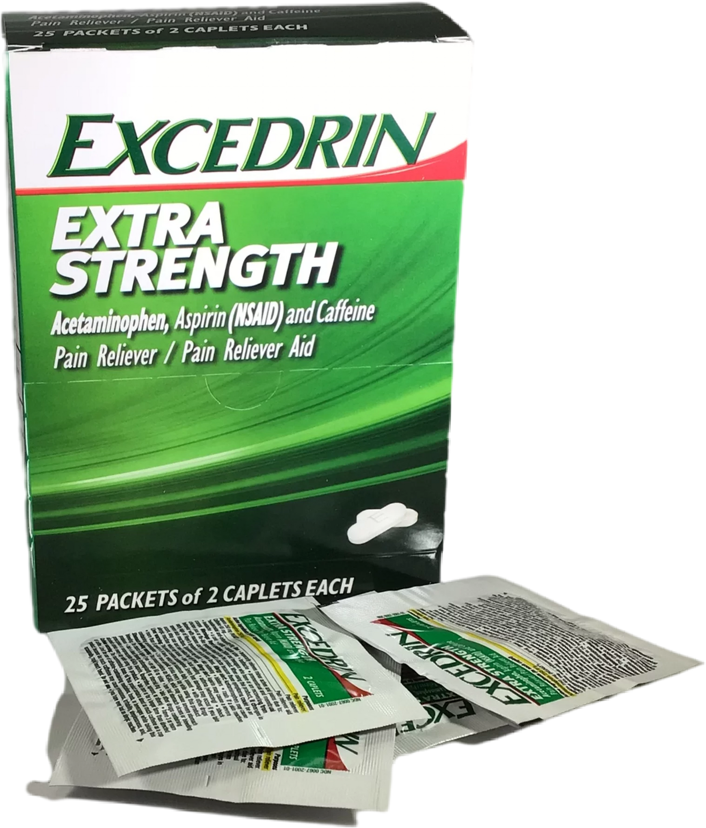 Excedrin Extra Strength Caplets 25 Packets of 2 | Item No: 681