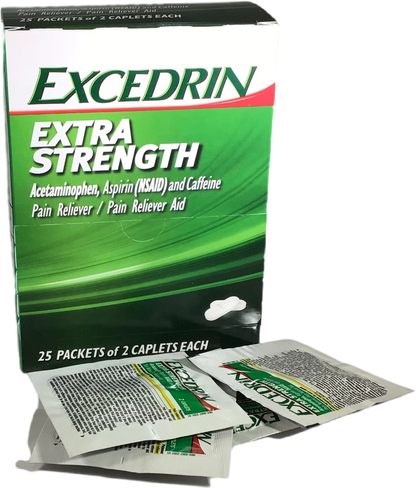 Excedrin Extra Strength Caplets 25 Packets of 2 | Item No: 681