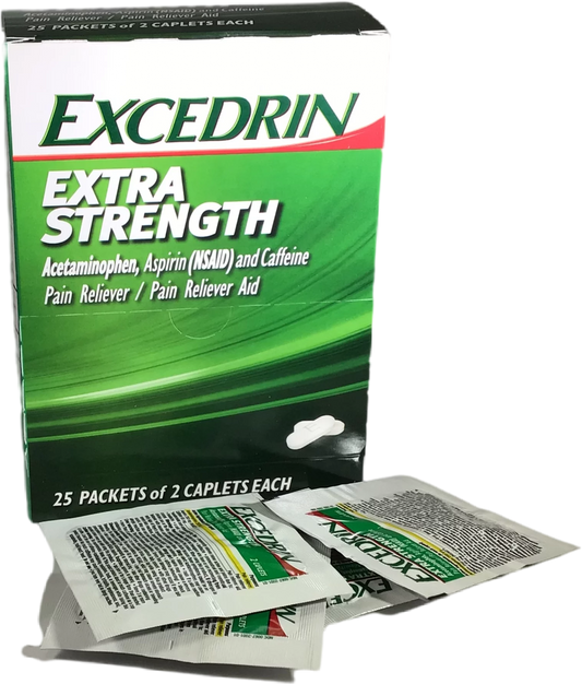 Excedrin Extra Strength Caplets 25 Packets of 2 | Item No: 681