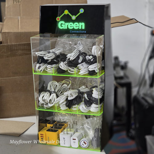 Green Connections 90-Piece Mobile Charging Accessories Retail Display Bundle | Item no.: