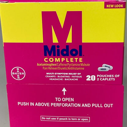 Midol 2 Caplets 20 ct Box| Item No: N/A