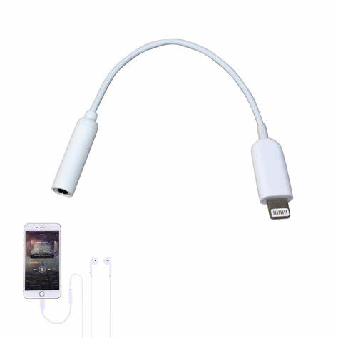 Lightning to 3.5mm Headphone Jack Adapter for iPhone & iPad – White AUX Dongle | Item no.: 1630