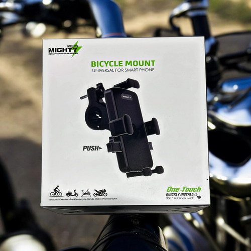 Mighty Universal Bicycle & Motorcycle Phone Holder – 360° Rotating Handlebar Mount | Item no.: