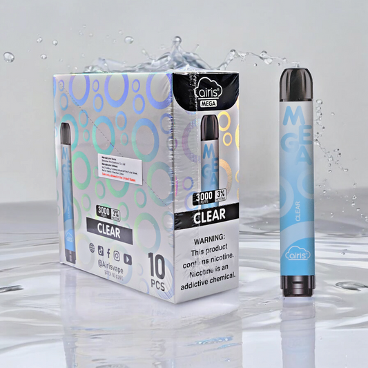 Airis Mega 3000 Puffs 5ml Clear 3% (10 pk)