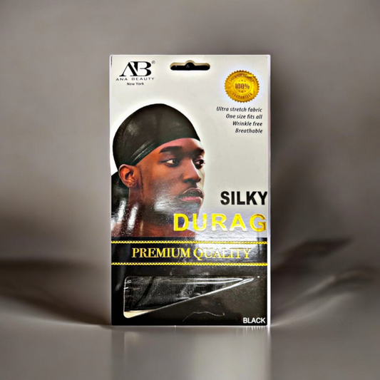 Silku Durag with Long Tie Black | Item no.: N/A