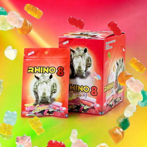 Rhino 8 Gummies – 20 Sachets, 2 Gummies per Pack | Adult Supplement | Item No.: 3630