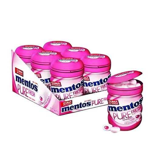 MENTOS GUM BOTTLE PURE Pink 6 PCS (60GR)