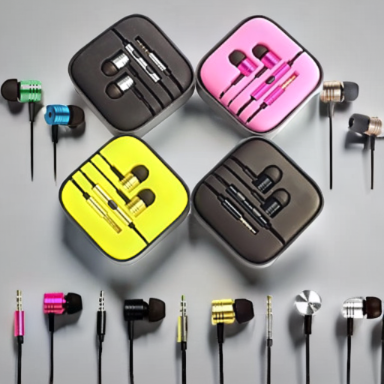Wired 3.5mm In-Ear Earphones with Microphone & Storage Case – Assorted Colours| Item no.: 2581
