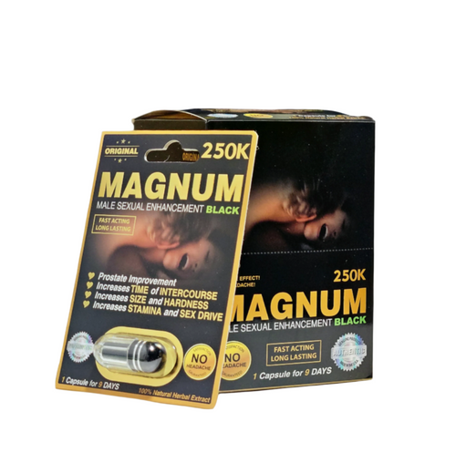 Magnum 250K Black Capsule – Individually Sealed Adult Supplement Pack | | Item No.: 2323