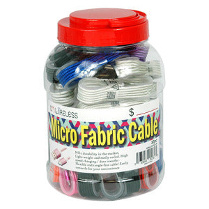 30-Piece 3ft Braided Micro-USB Charging Cable Pack – Assorted Colours | Item no.: 2443-M