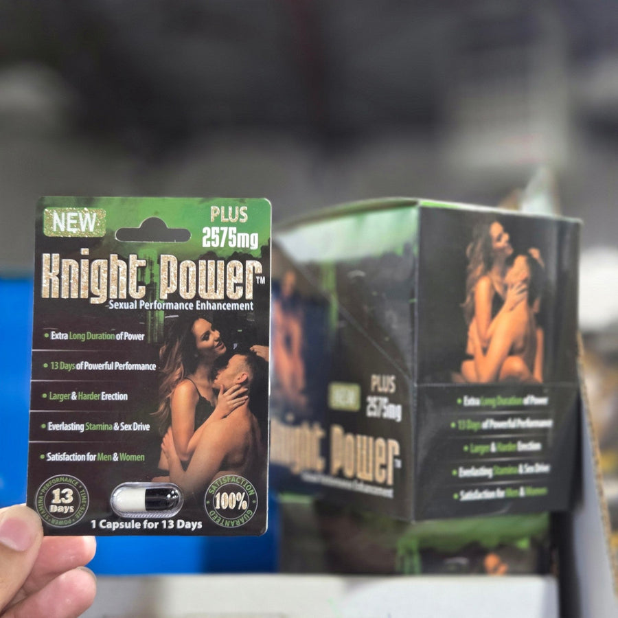 Knight Power Plus 2575mg card and display box
