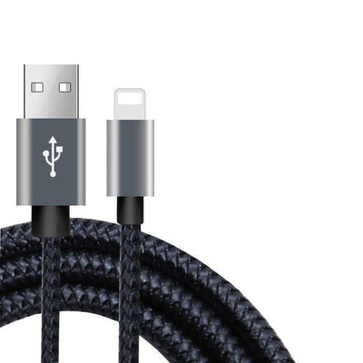 3ft Braided USB-A to Lightning Charging & Data Cable – Black| | Item No.: 1112
