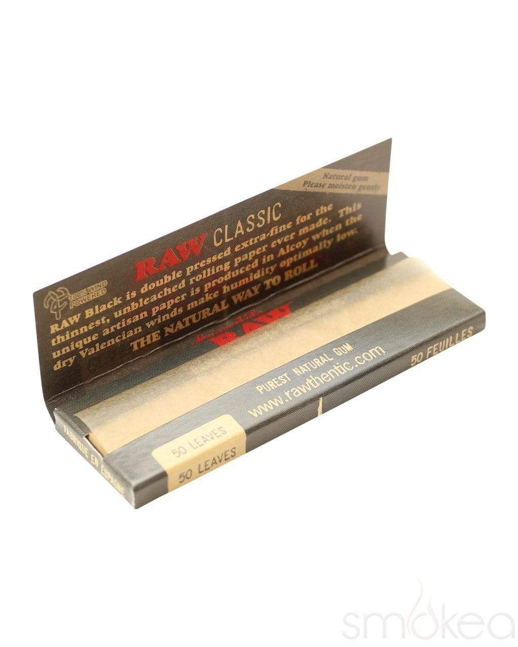 RAW Black 1 1/4 Rolling Papers | 24 Packs of 50 Artisan Papers per Pack | Item no.: 185