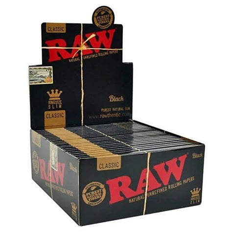 RAW Classic Black King Size Slim Slow Burn 50ct | Item Number: 184