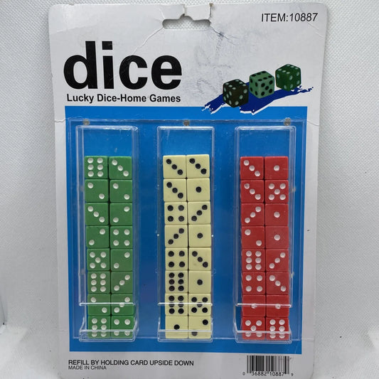 Dice Home Games Tri- Color 48ct. pack/ Card| Item no.: 1732