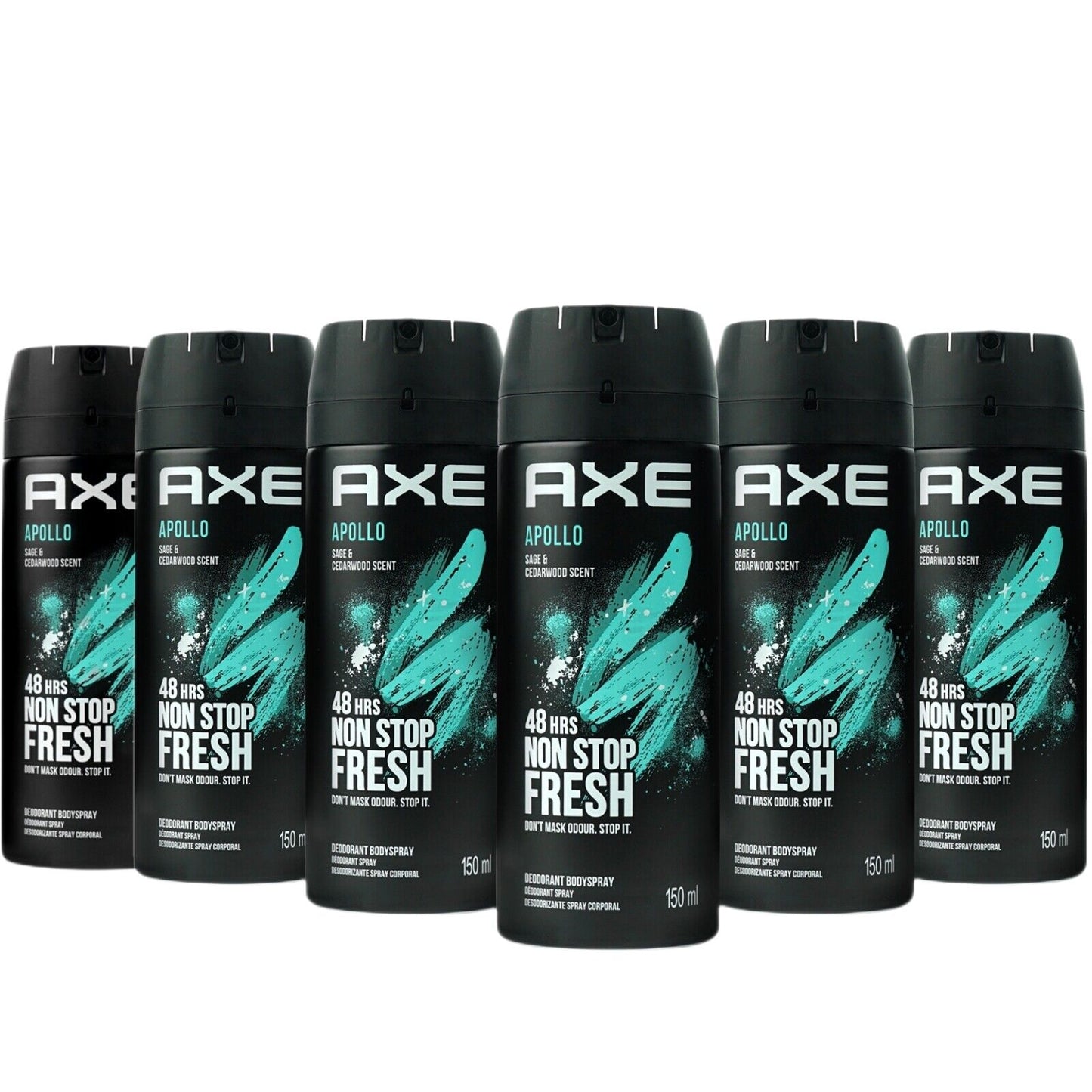 AXE body spray 150ml deodorant, variety of fragrances (pack of 6) | Item no.: 522