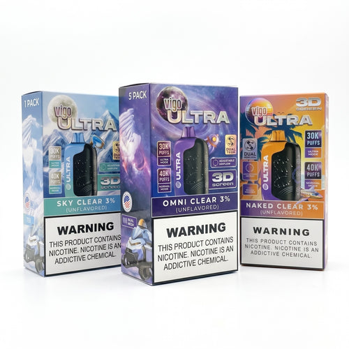Vigo Ultra 40K Puffs Disposable Vape 3% - Sky Clear, Omni Clear, Naked Clear
