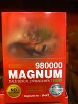 Magnum 980000 Red Capsule – Individually Sealed Adult Supplement Pack | Item No.: 157